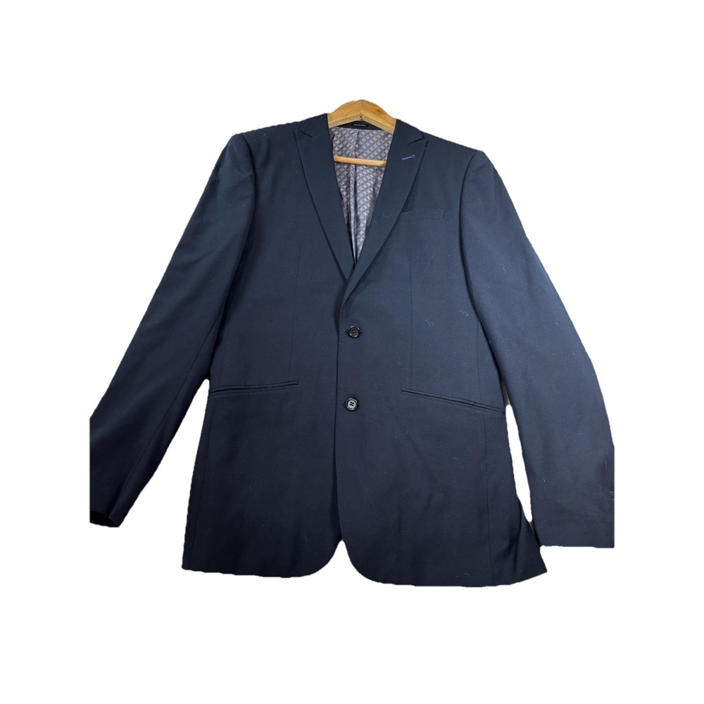 Joseph Abboud Mens 40L Navy Wool Sports‎ Coat Jacket Classic Preppy